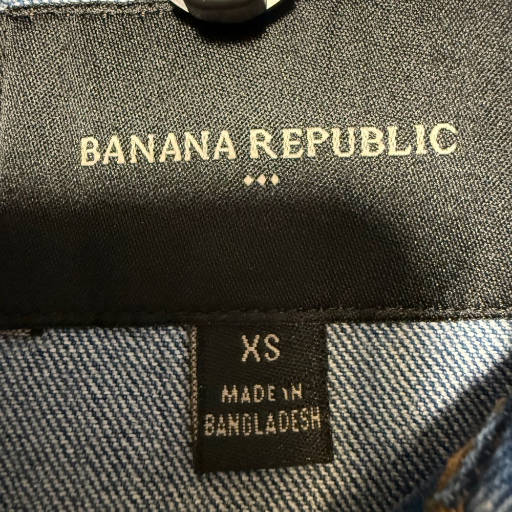 Banana Republic Classic Blue Denim Jean Jacket Women's XS Made in Bangladesh - Picture 5 of 6